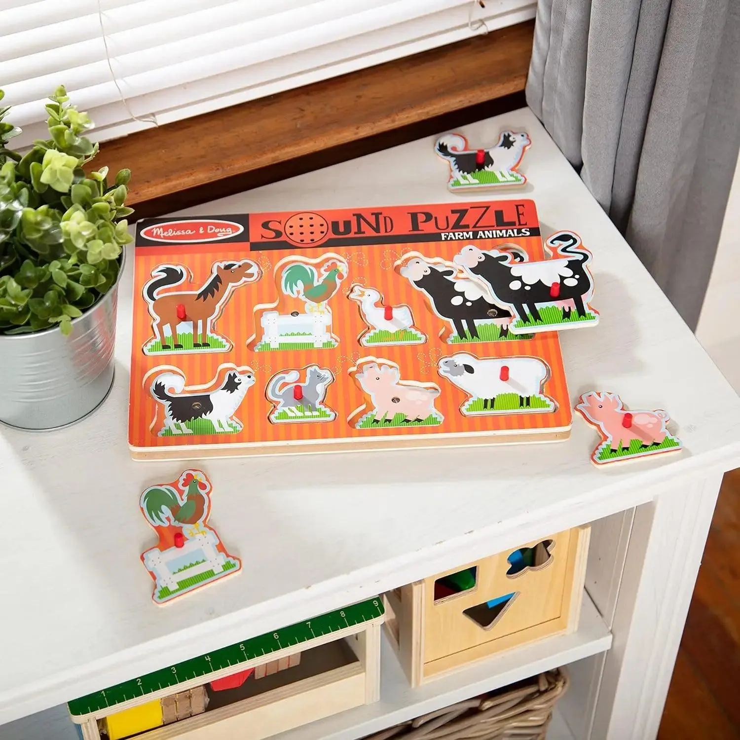 Melissa & Doug 10726 Wooden Farm Animals Sound Puzzle
