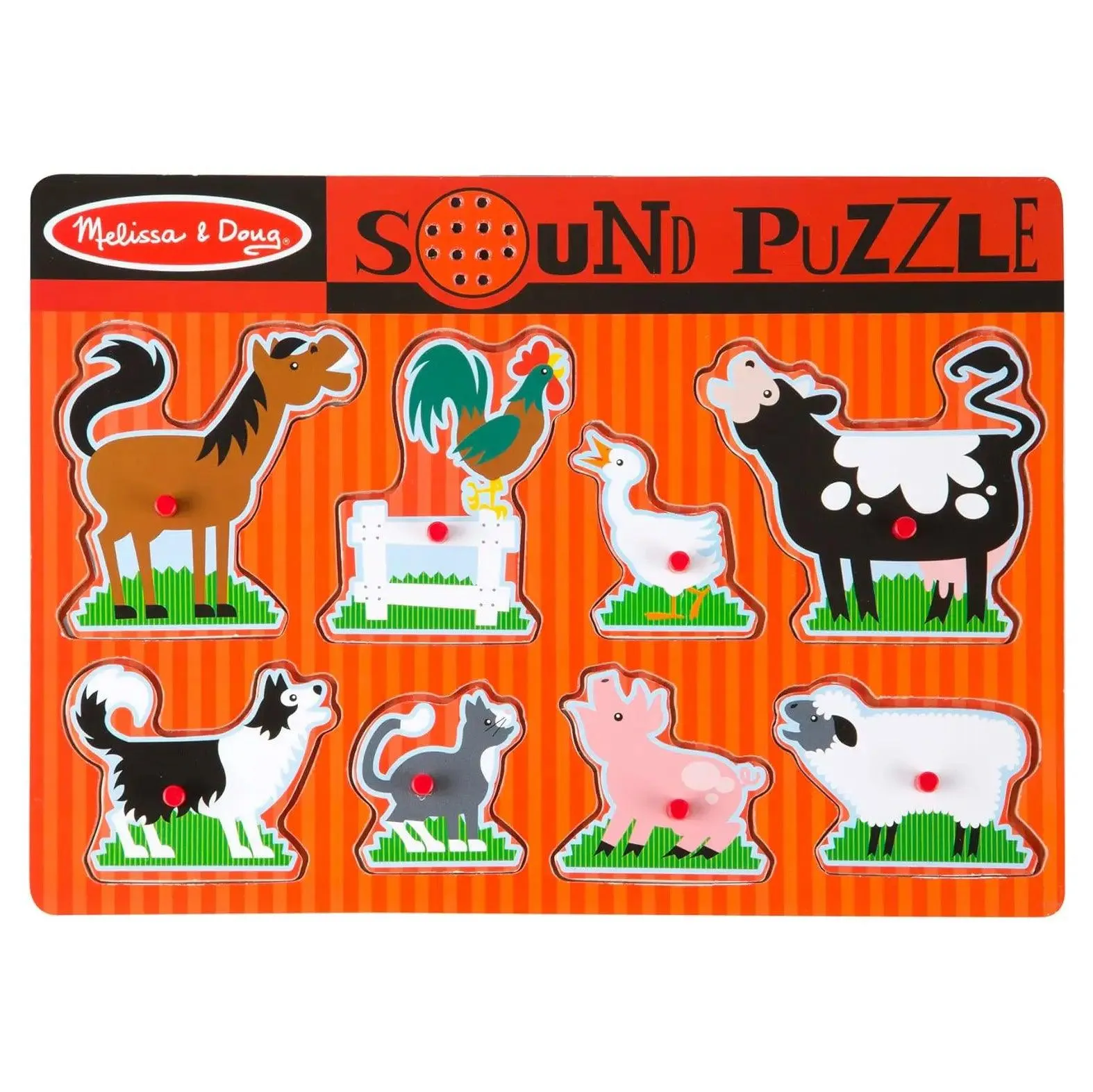 Melissa & Doug 10726 Wooden Farm Animals Sound Puzzle