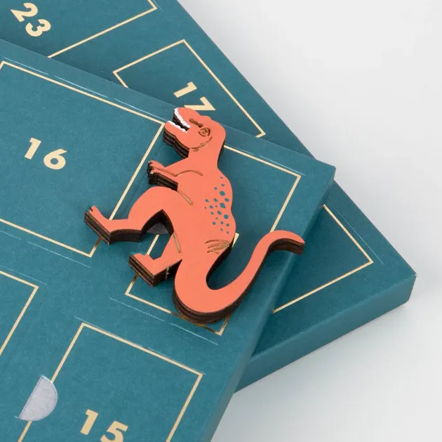 Meri Meri Christmas | Advent Calender | Wooden Dinosaur in Suitcase