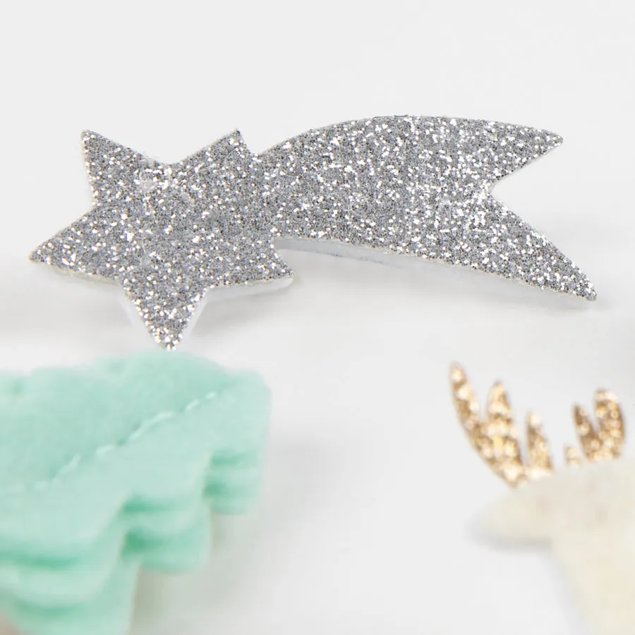 Meri Meri Christmas | Hair Clips | Felt & Glitter Icon