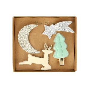 Meri Meri Christmas | Hair Clips | Felt & Glitter Icon