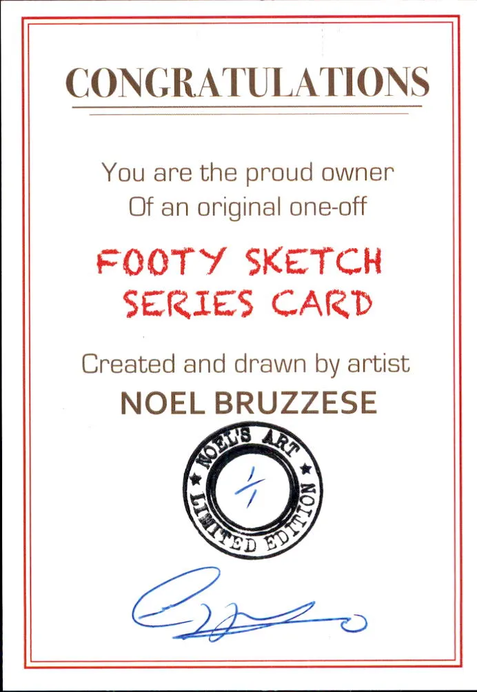 Michael Tuck, Portrait Footy Sketch Series, 1 of 1, by Noel Bruzzese