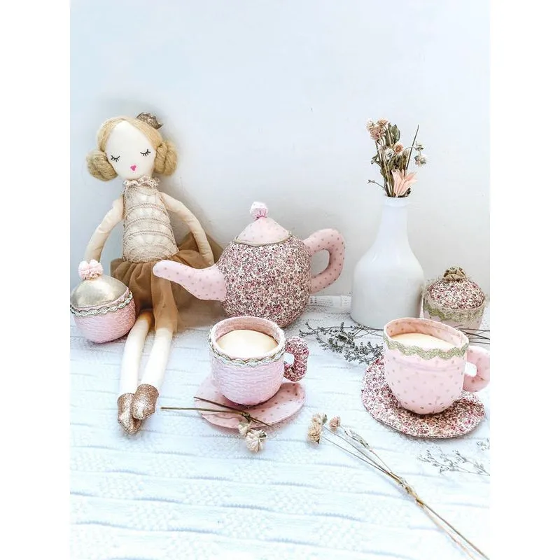 Mon Ami Floral Stuffed Toy Tea Set