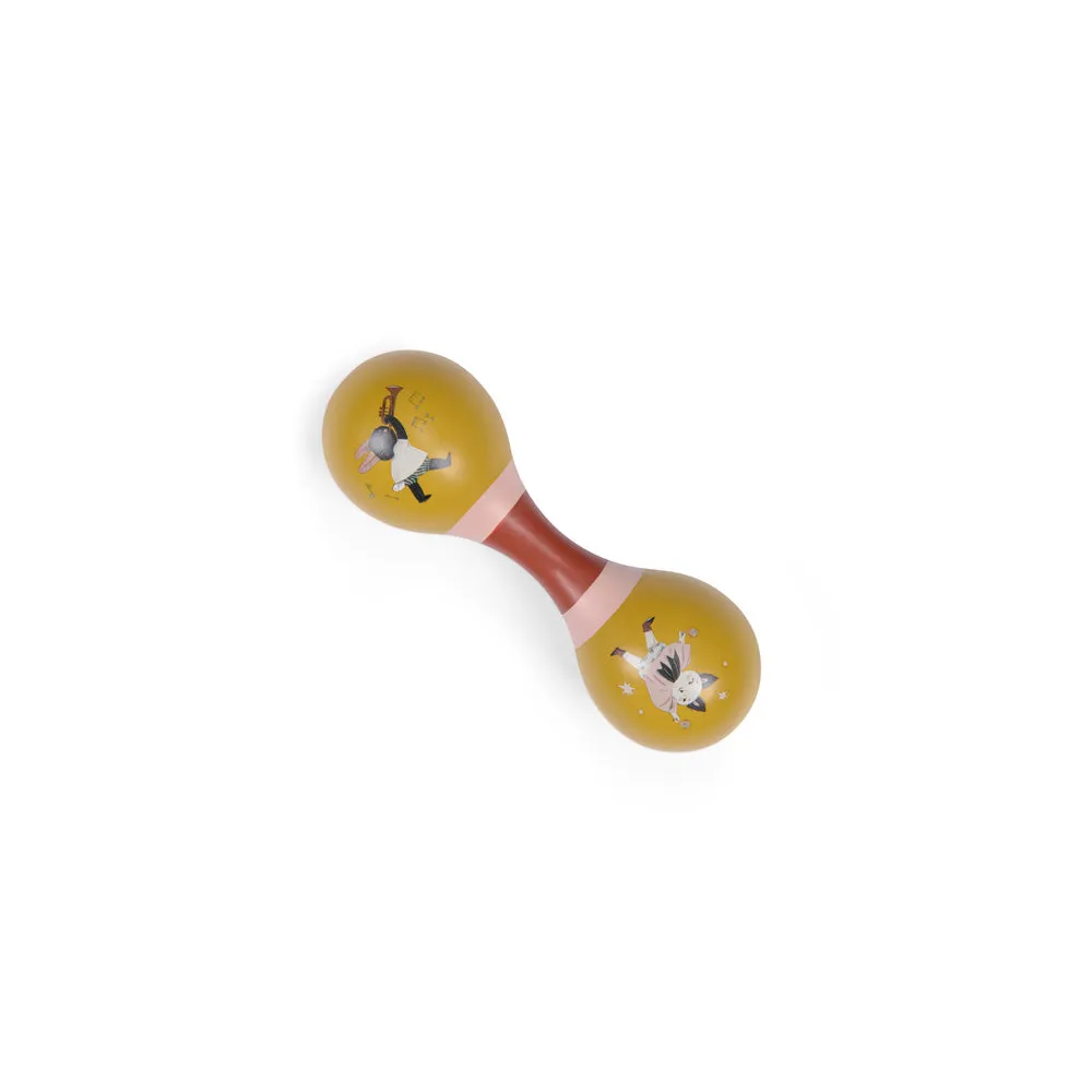 Moulin Roty Après La Pluie Ochre Colour Double-ended Maracas