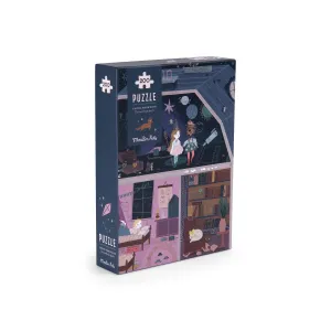 Moulin Roty Les Parisiennes Puzzle - The Townhouse 200 pcs with a Magnifier