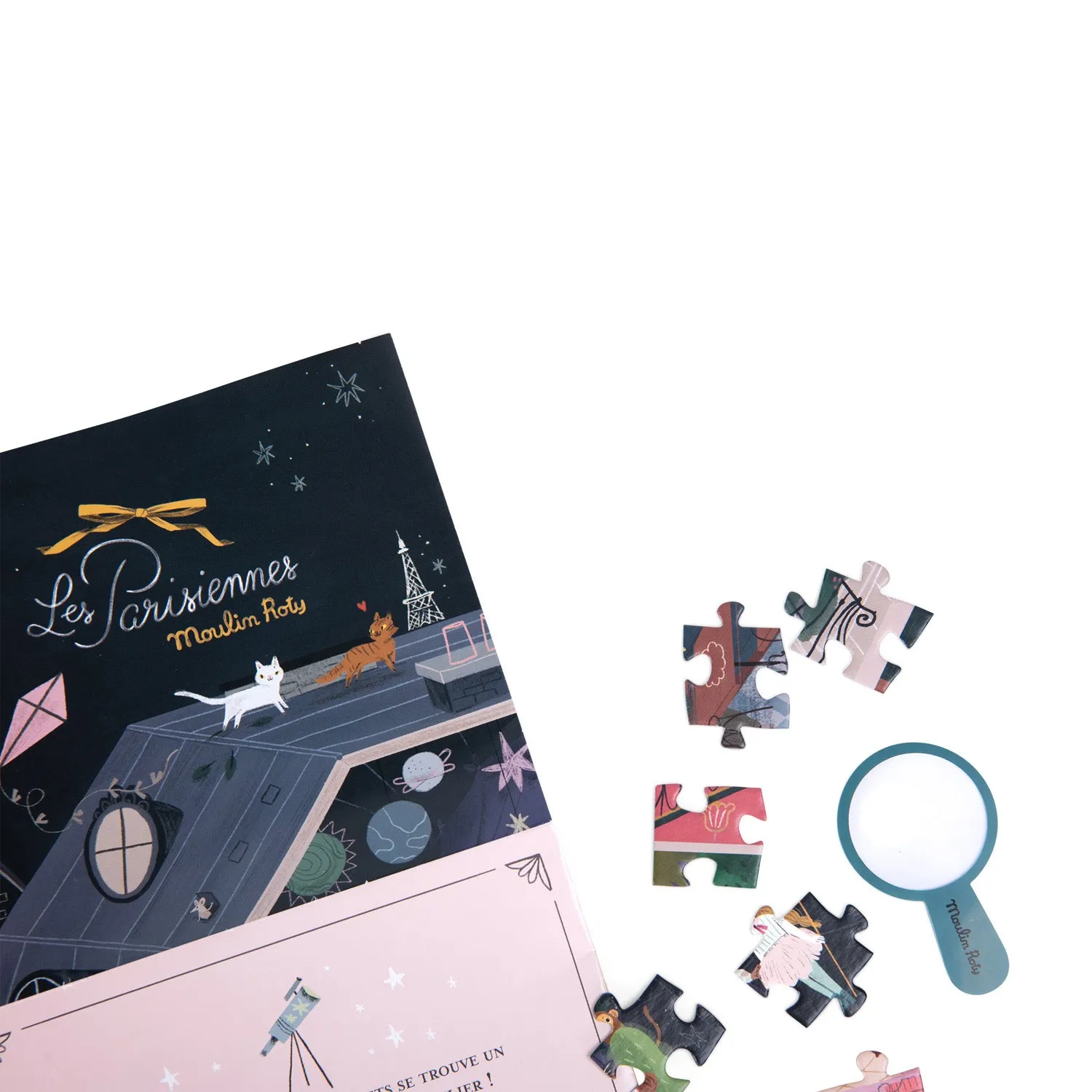Moulin Roty Les Parisiennes Puzzle - The Townhouse 200 pcs with a Magnifier