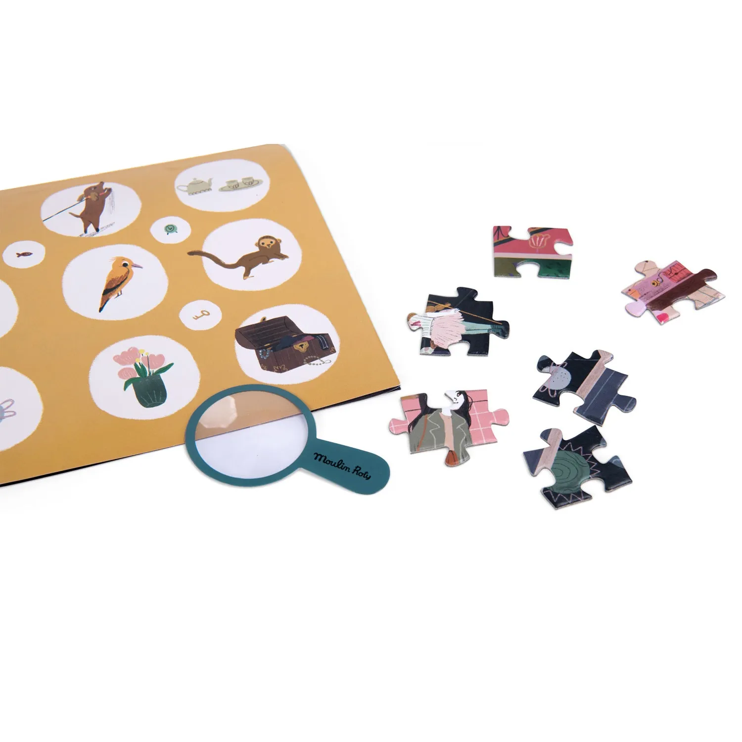 Moulin Roty Les Parisiennes Puzzle - The Townhouse 200 pcs with a Magnifier