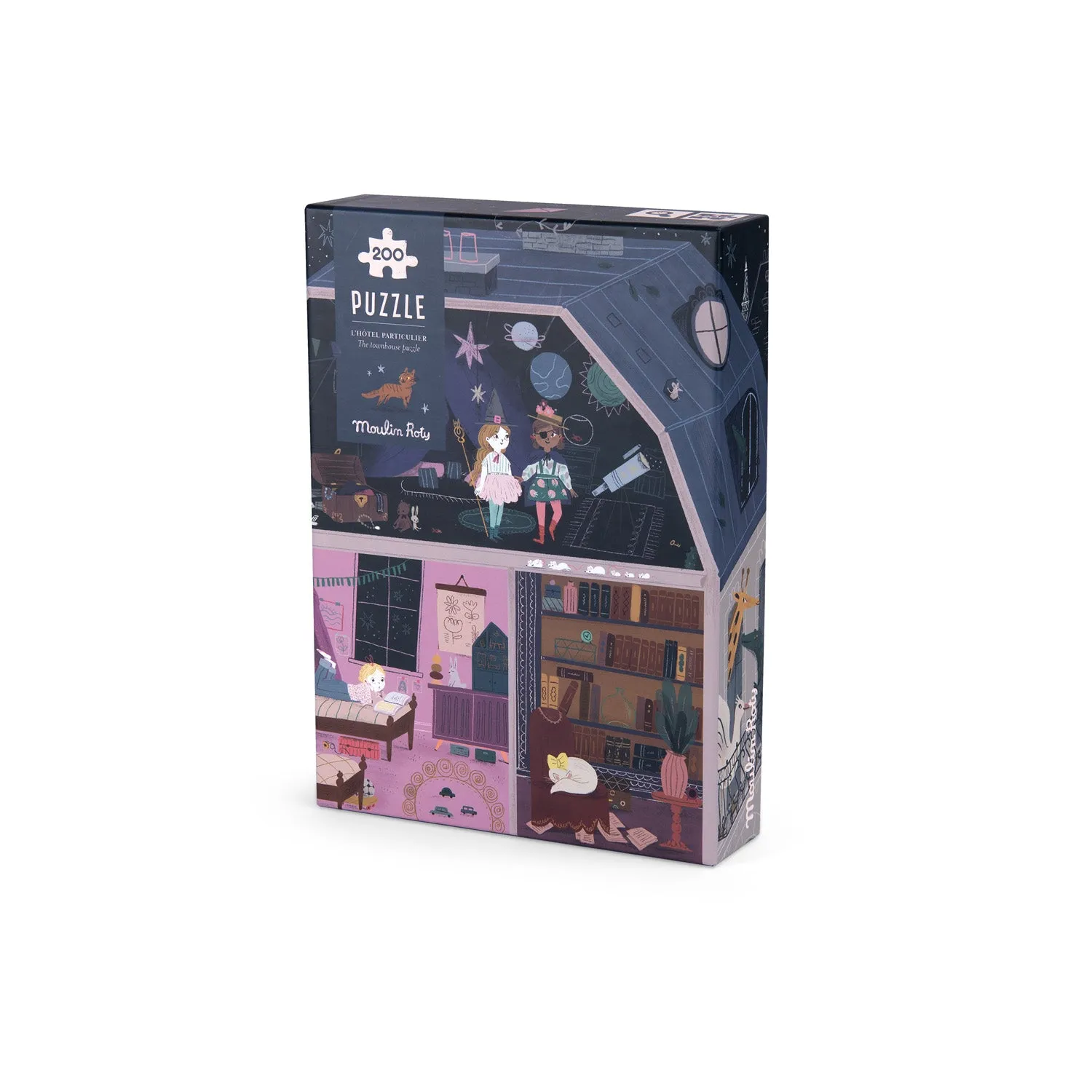 Moulin Roty Les Parisiennes Puzzle - The Townhouse 200 pcs with a Magnifier