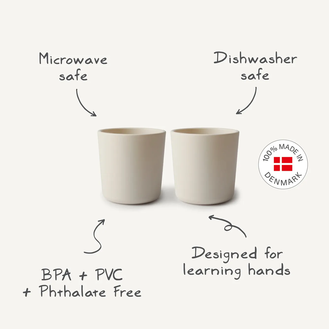 Mushie Dinnerware | Blush | Cup 2 Pack