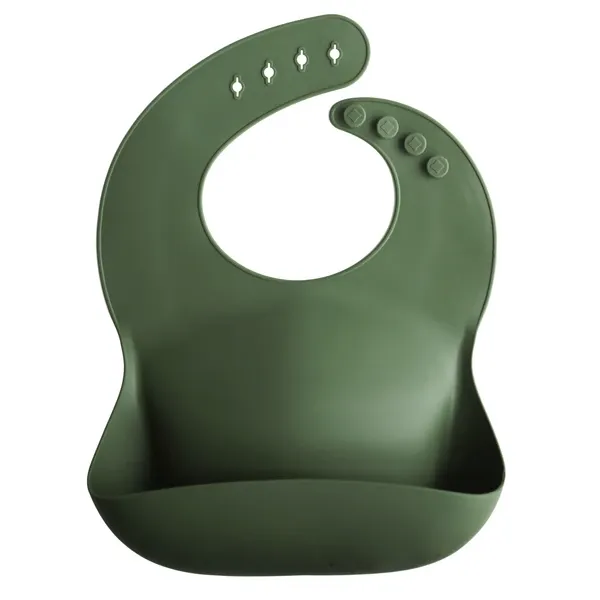 Mushie Silicone Baby Bib | Forest Green