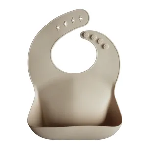 Mushie Silicone Baby Bib | Shifting Sand