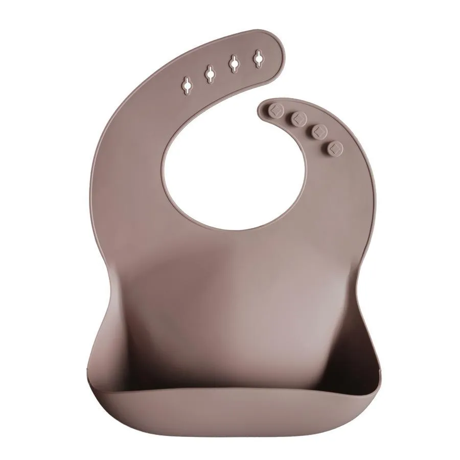 Mushie Silicone Baby Bib | Warm Taupe