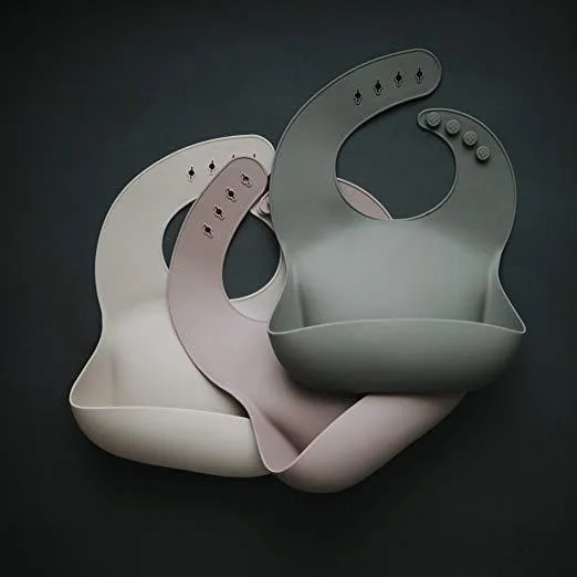 Mushie Silicone Baby Bib | Warm Taupe