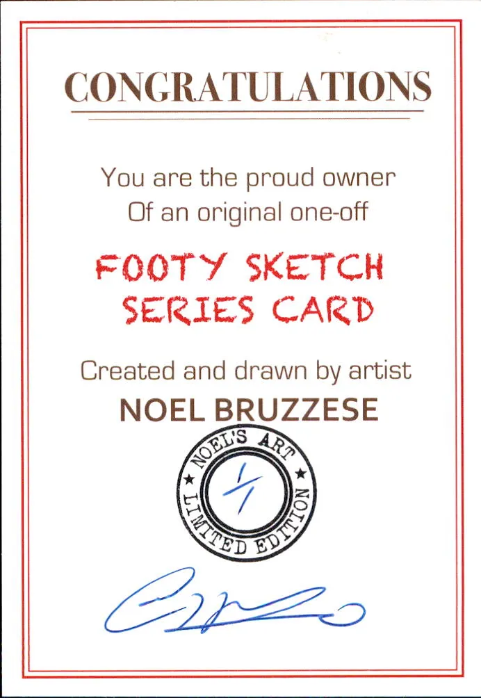 Nick Daicos, Portrait Footy Sketch Series, 1 of 1, by Noel Bruzzese