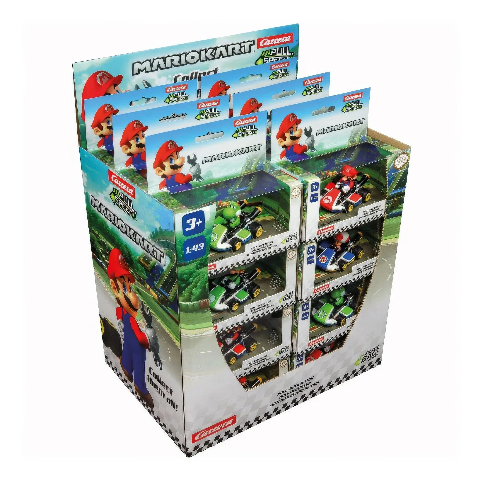 Nintendo Super Mario Kart 8 1:43 Scale Auto Pull-Back Cars- Assorted