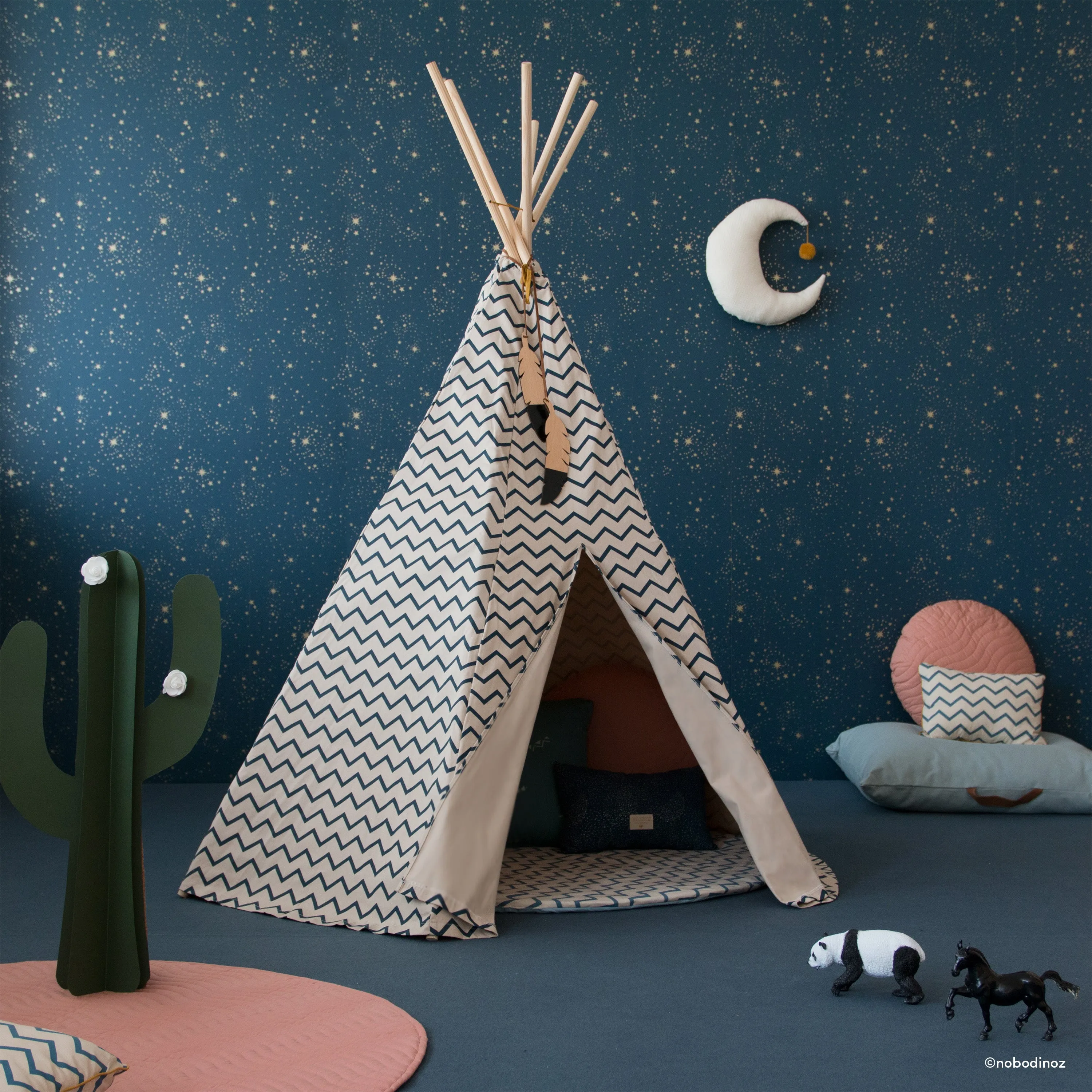 nobodinoz Phoenix Teepee Gold Stella/Dream Pink