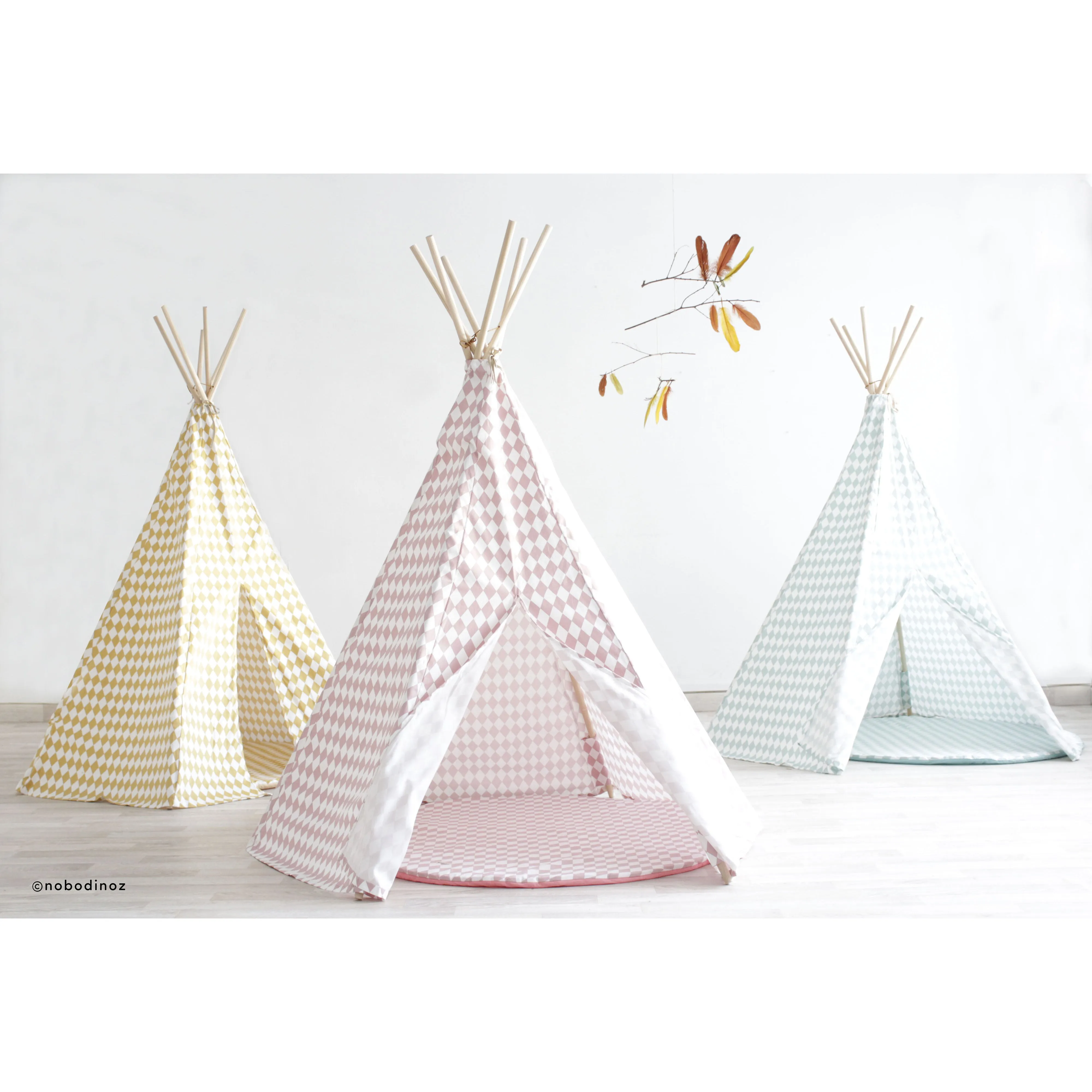 nobodinoz Teepee Blue Diamonds