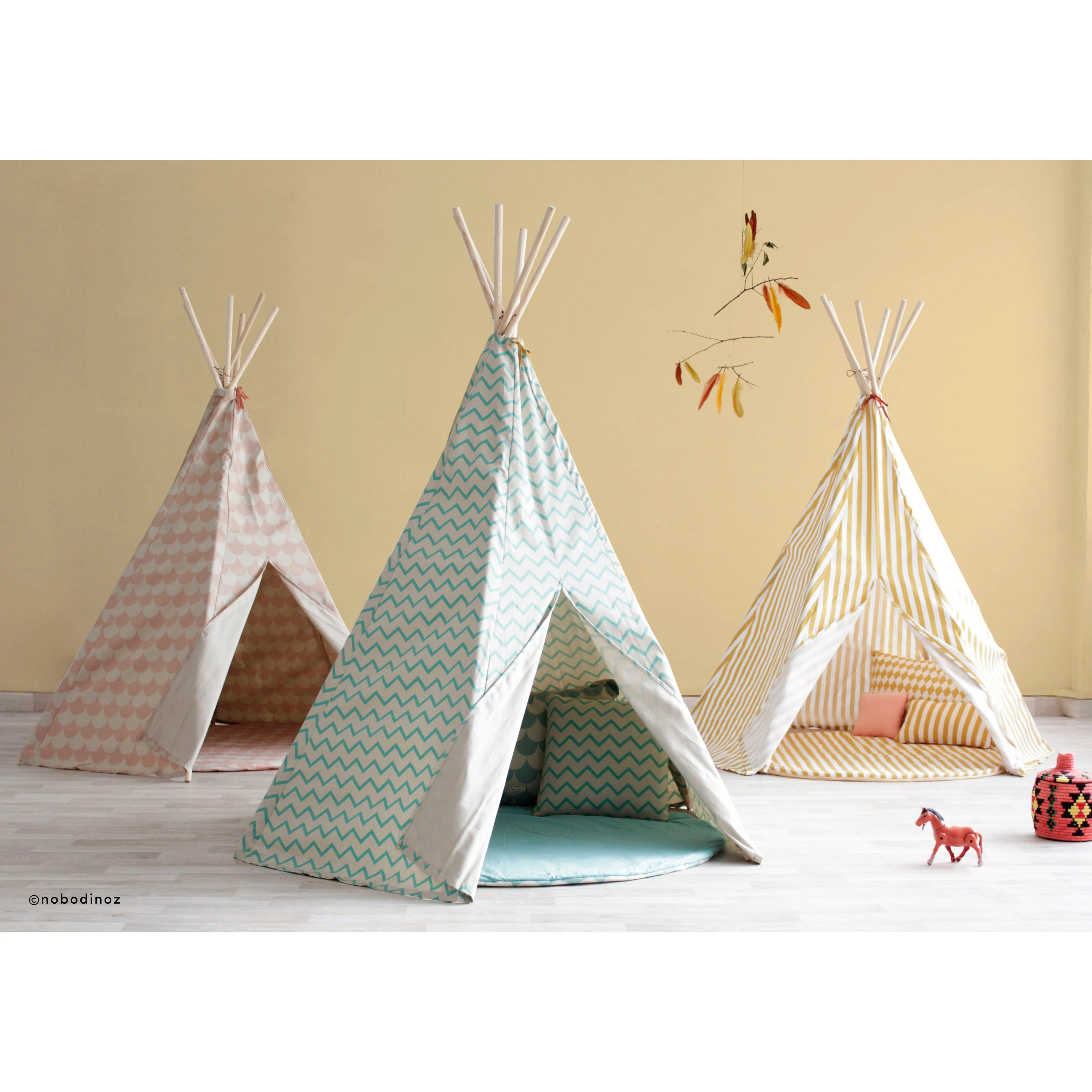nobodinoz Teepee Honey Stripes
