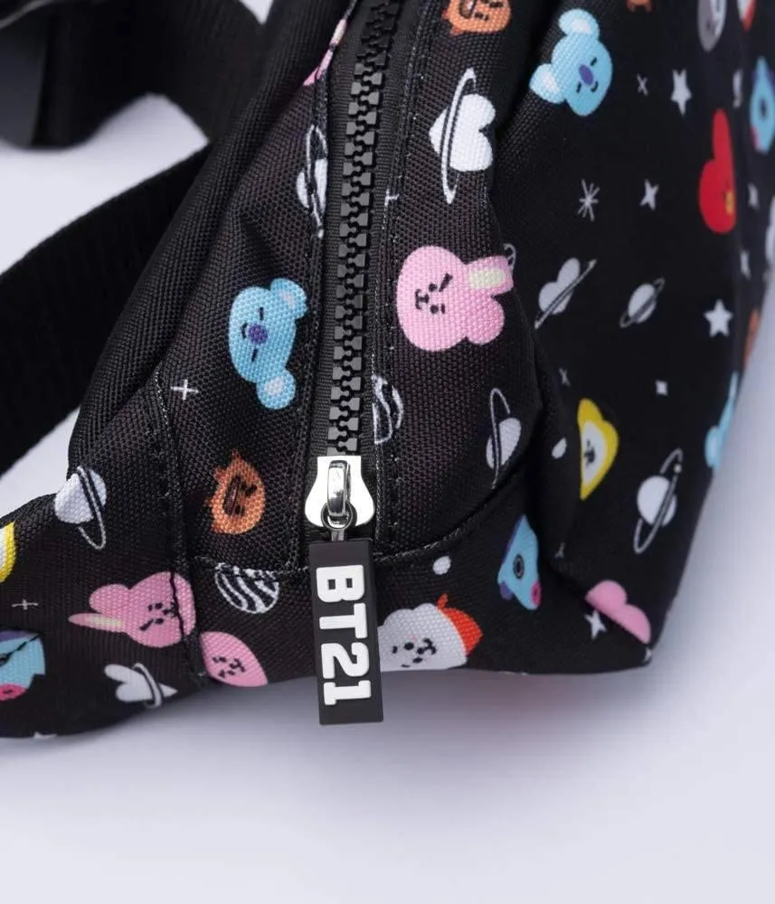Official Licensed BT21 Adjustable Bumbag - Black Waist Bag