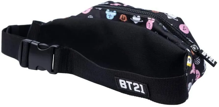 Official Licensed BT21 Adjustable Bumbag - Black Waist Bag