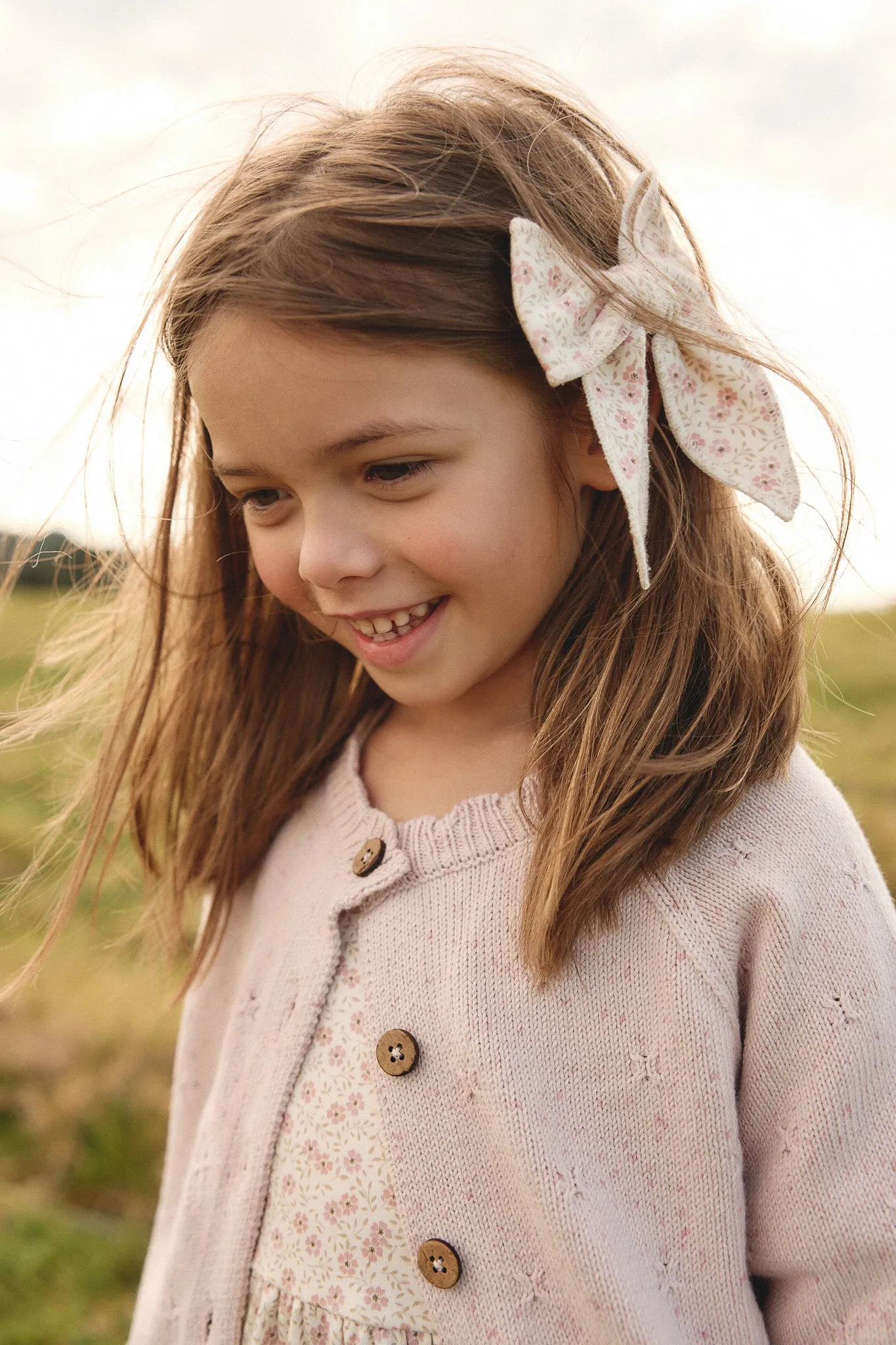 Organic Cotton Bow | Fifi Mini Slightly Pink