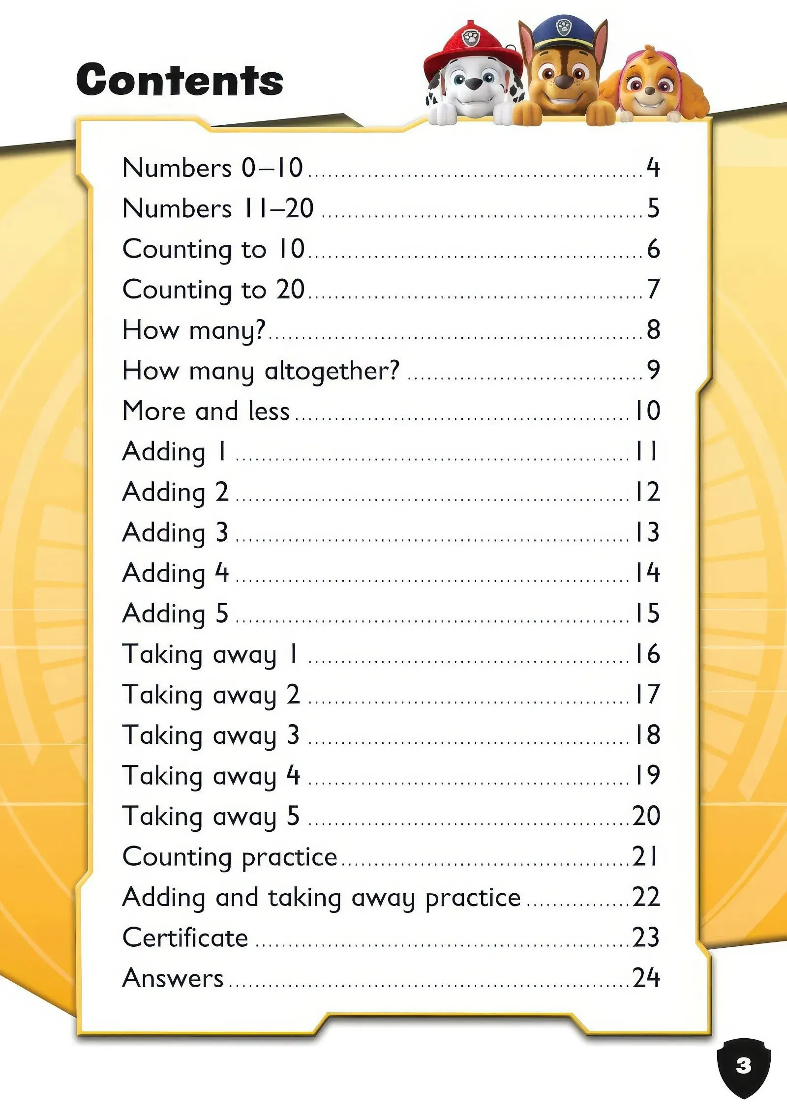 PAW Patrol First Counting Activity Book