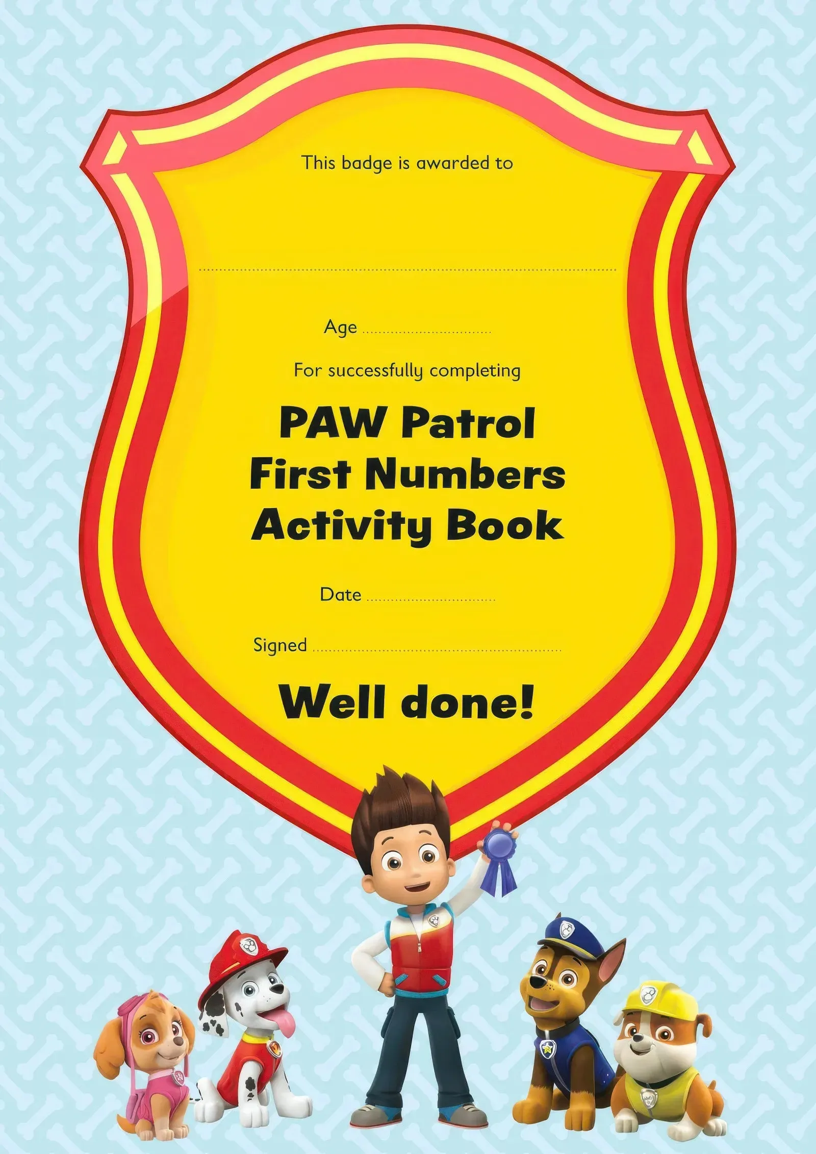 PAW Patrol First Numbers Activity Book