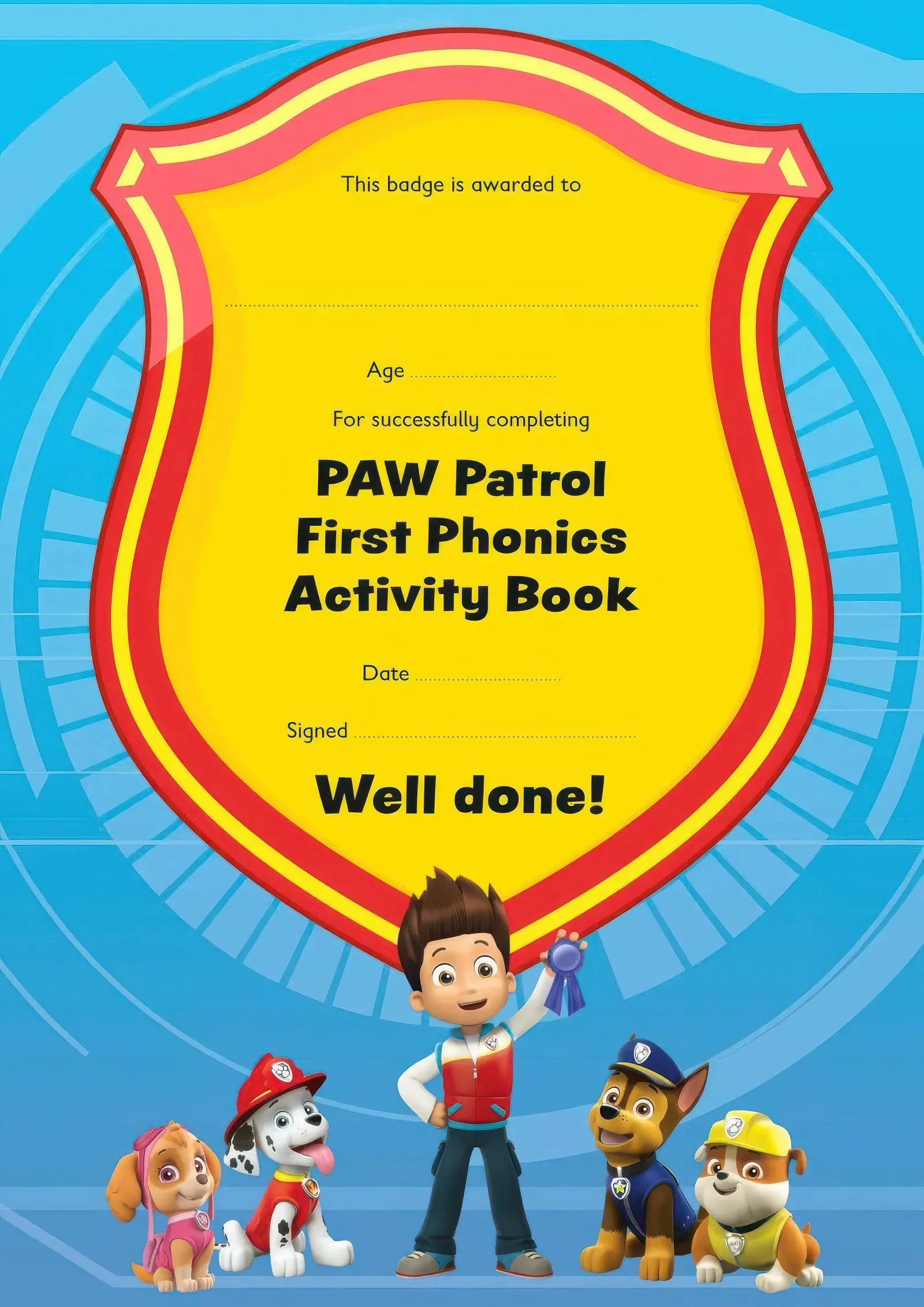 PAW Patrol First Phonics Activity Book