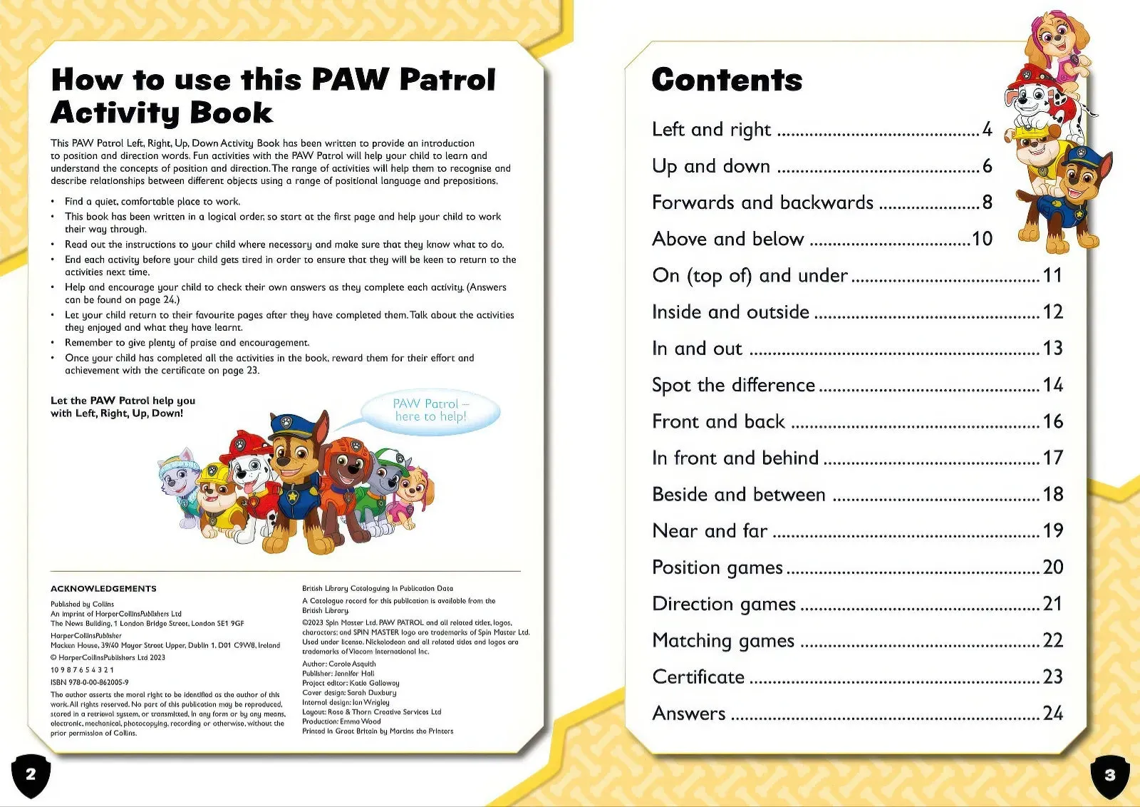 PAW Patrol Left, Right, Up, Down Activity Book