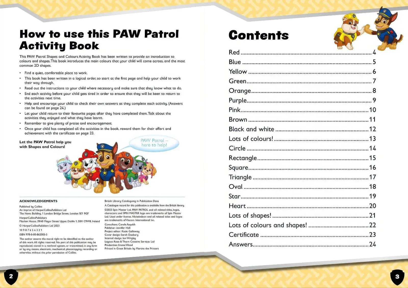 PAW Patrol Shapes & Colours Activity Book