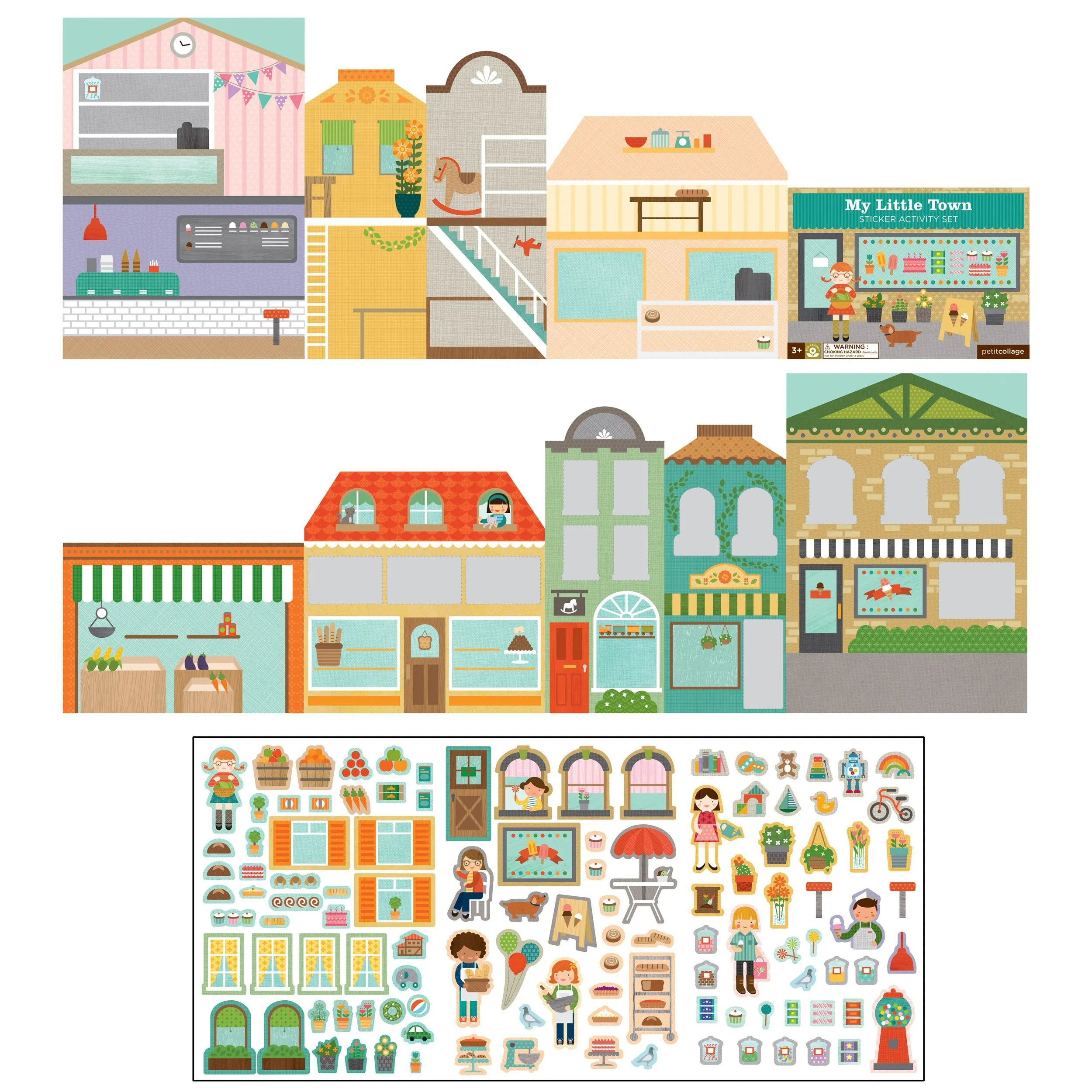 Petit Collage Stickers Book - My Little Town