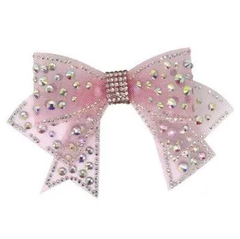 Pink Poppy Pink Rhinestone Bow Hair Clip
