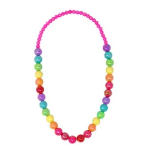Pink Poppy Rainbow Beads Necklace
