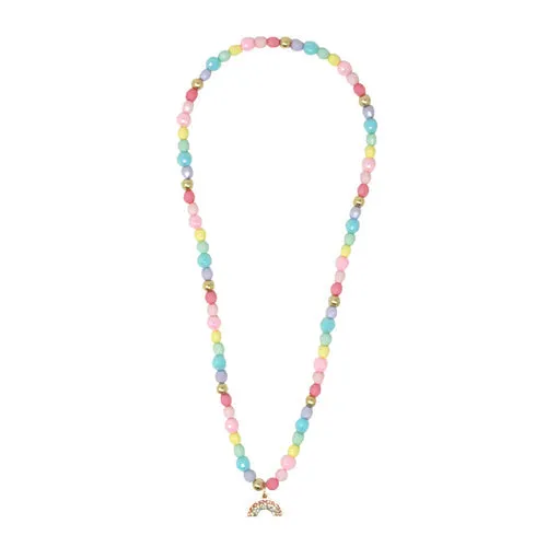Pink Poppy Smile Be Happy Rainbow Necklace
