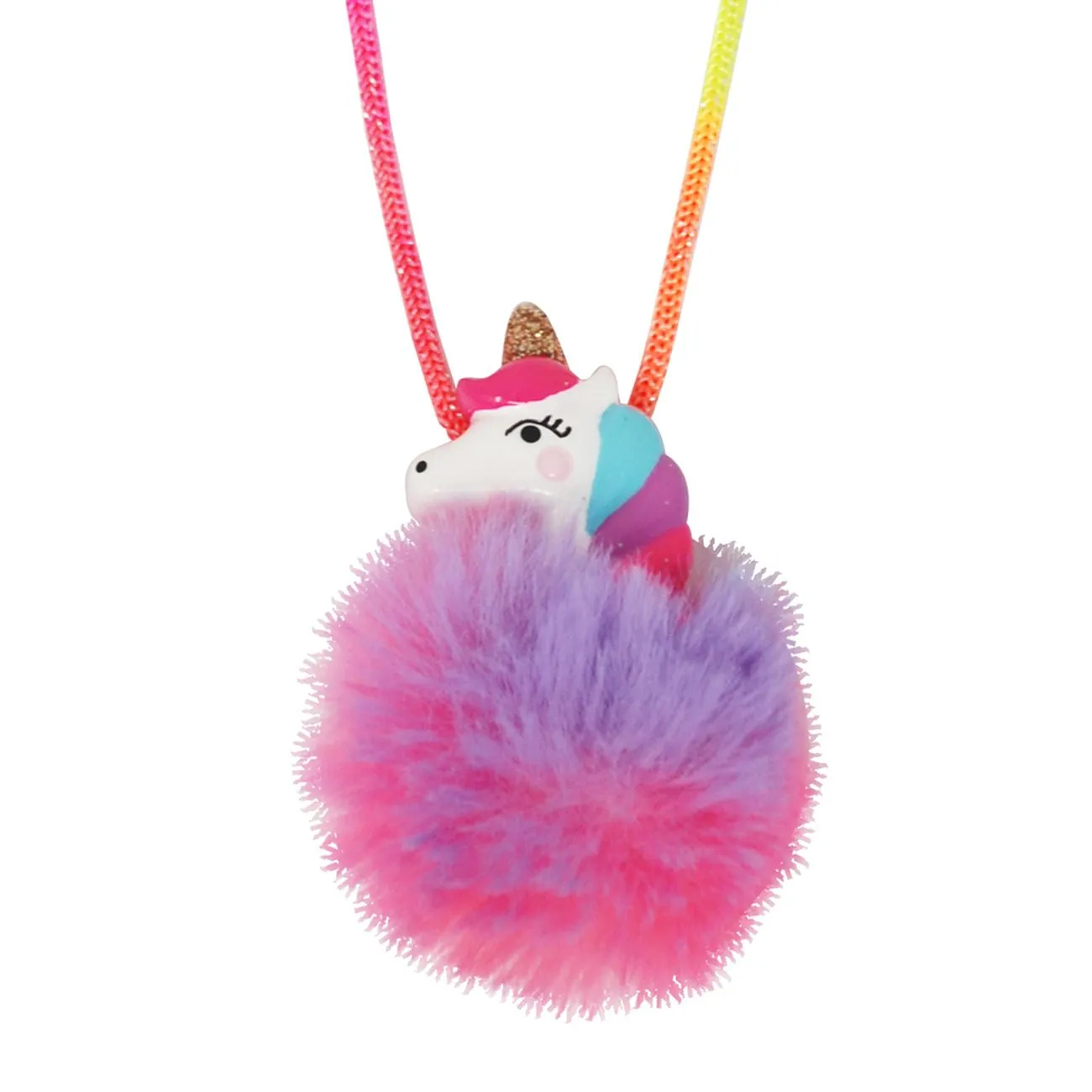 Pink Poppy Unicorn Pom Pom Necklace With Breakaway Clasp Assorted Styles