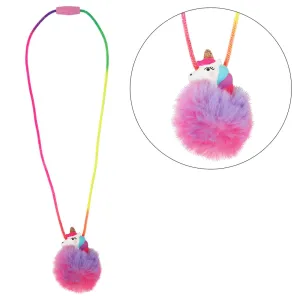 Pink Poppy Unicorn Pom Pom Necklace With Breakaway Clasp Assorted Styles