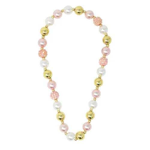 Pink Poppy You Are Golden Pearl Necklace