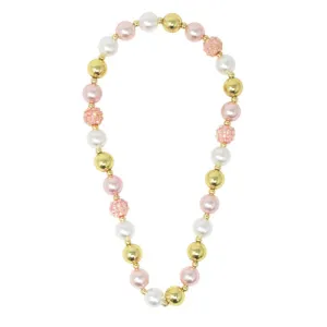 Pink Poppy You Are Golden Pearl Necklace