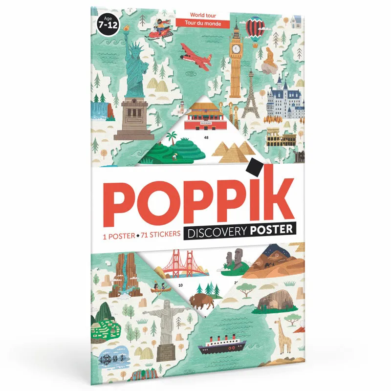 Poppik Discovery World Tour Educational Poster with 71 Stickers
