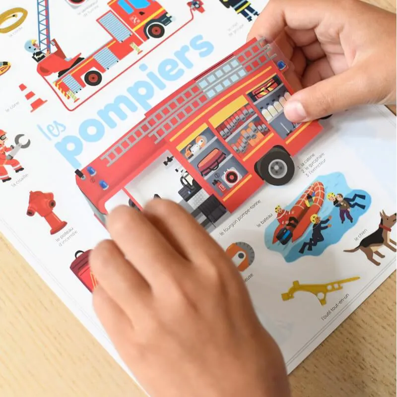 Poppik Mini Discovery Firemen Educational Poster with 22 Stickers