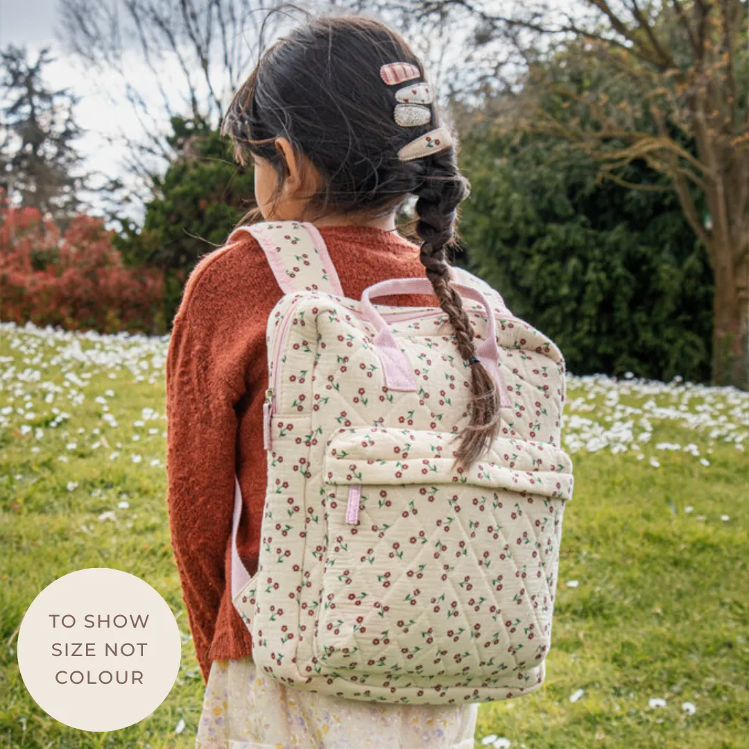 Quilted Rainbow Hearts Backpack