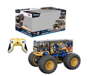 Racing Rally 1:18 Remote Control Bigfoot With Lights & Sounds Yellow & Black Fire Engine