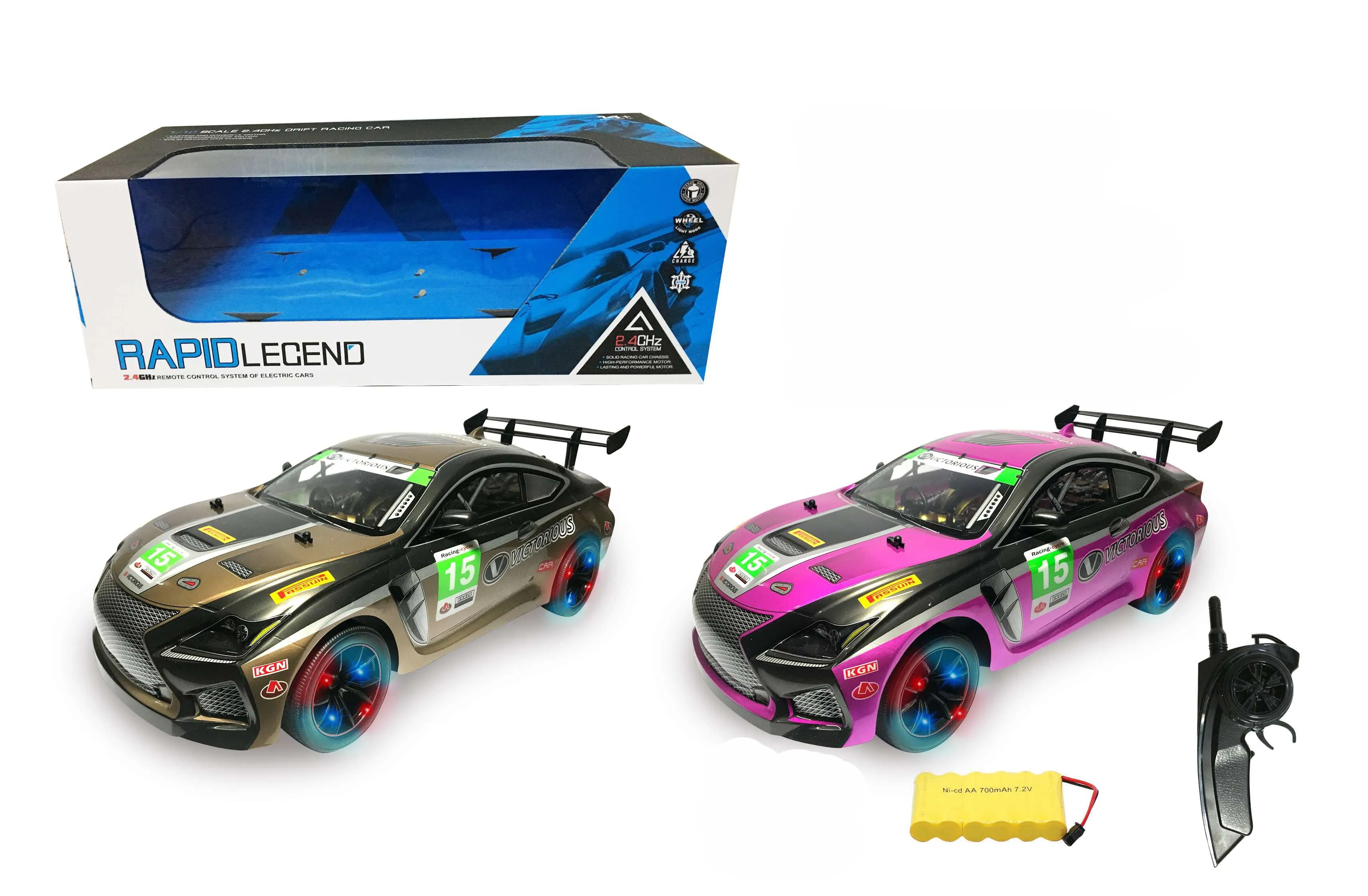 RAPID LEGEND 2.4GHZ REMOTE CONTROL HIGH SPEED RACE CAR GOLD