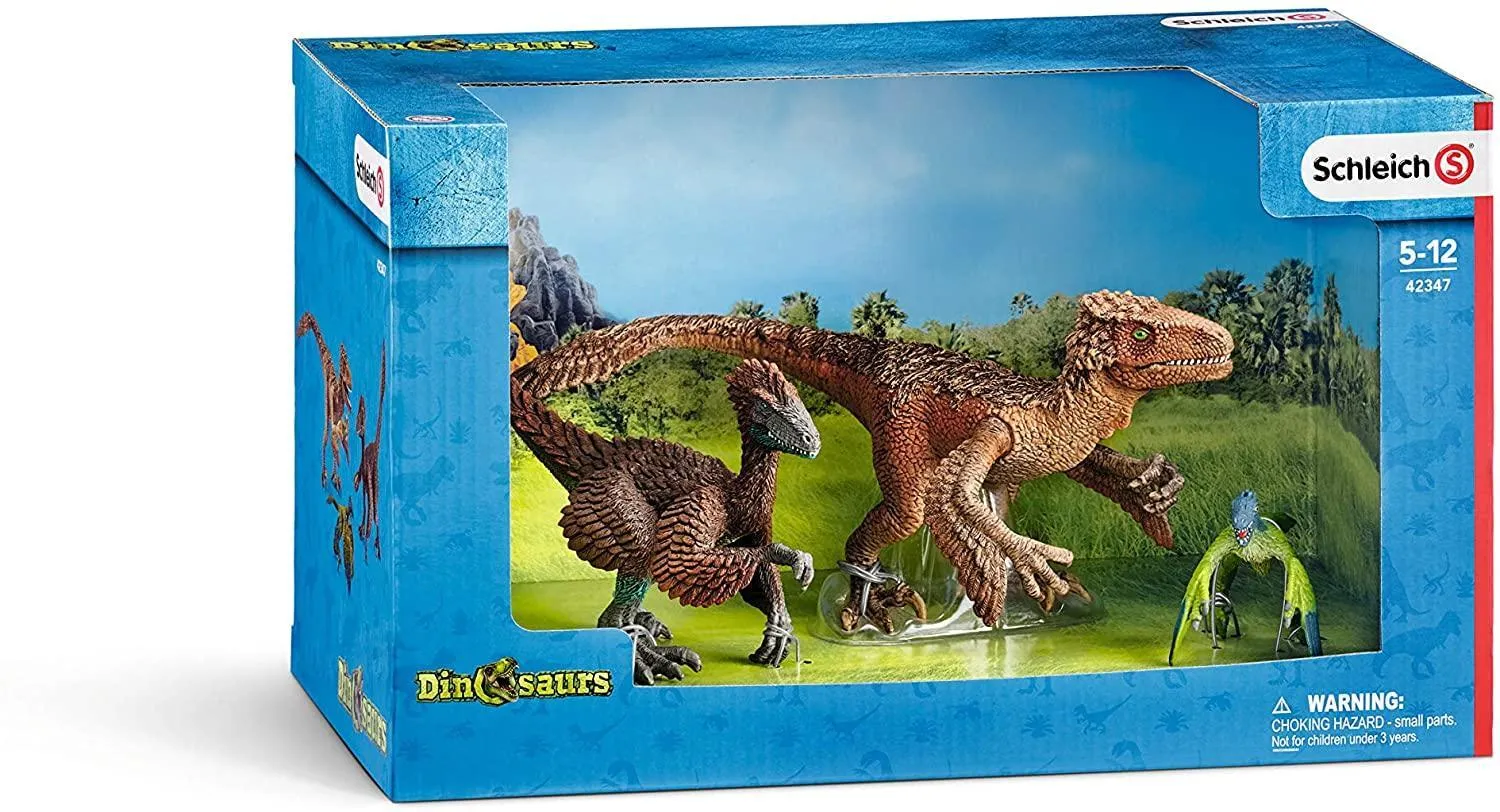 Schleich 42347 Dinosaurs Feathered Raptors Figures
