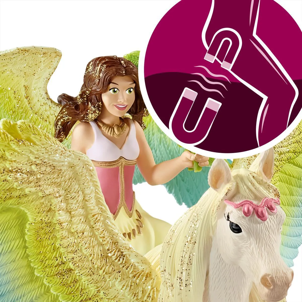 Schleich 70566 Fairy Surah With Glitter Pegasus Figure