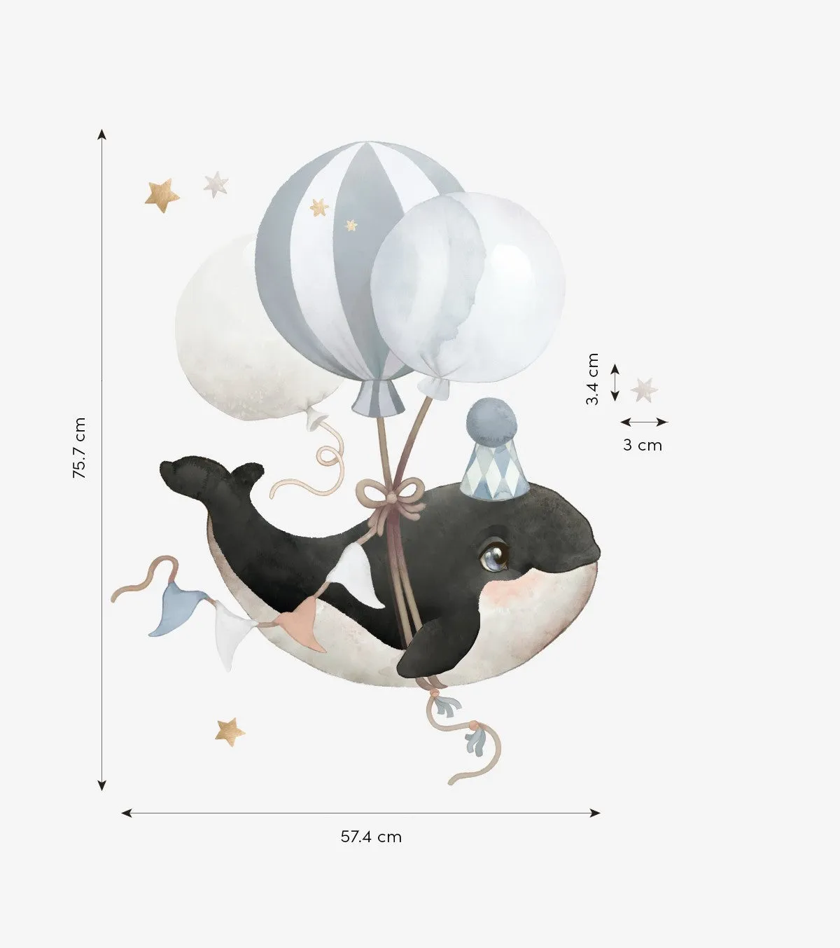 Selene | Wall Decals - Flying Orca Blue XL in TUBE