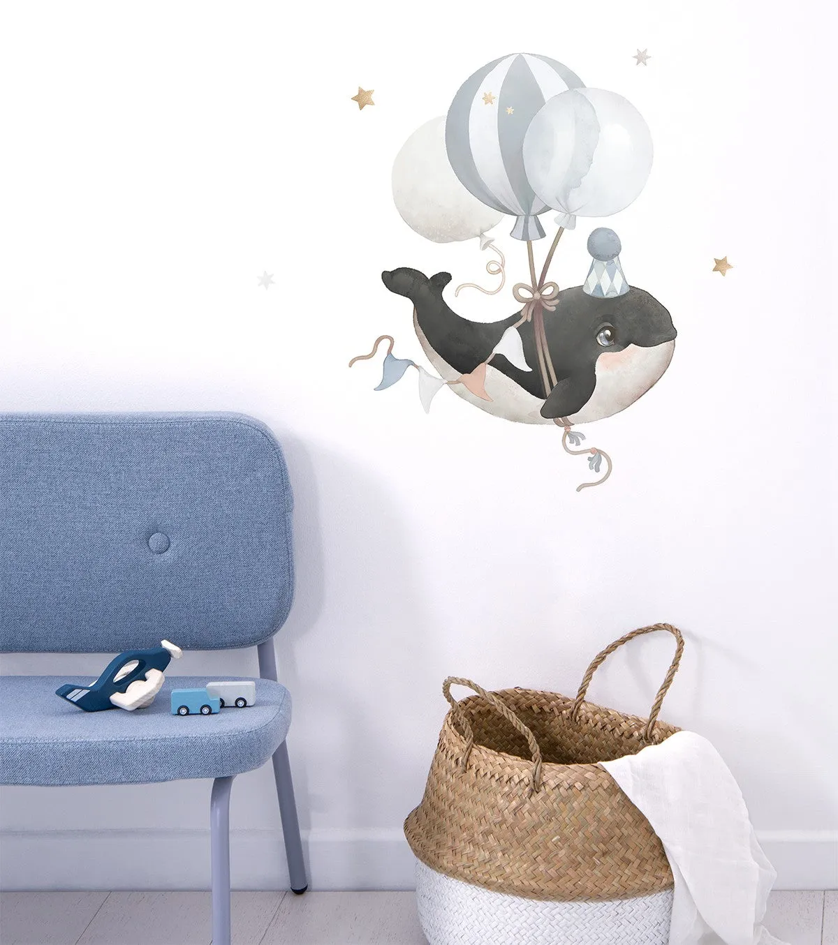 Selene | Wall Decals - Flying Orca Blue XL in TUBE