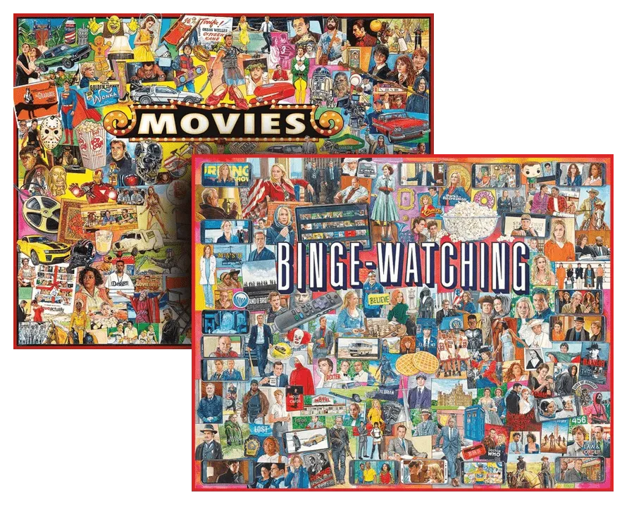 Set of 2: Artist Jim Mellett- Pop Culture Bundle 1000 piece White Mountain