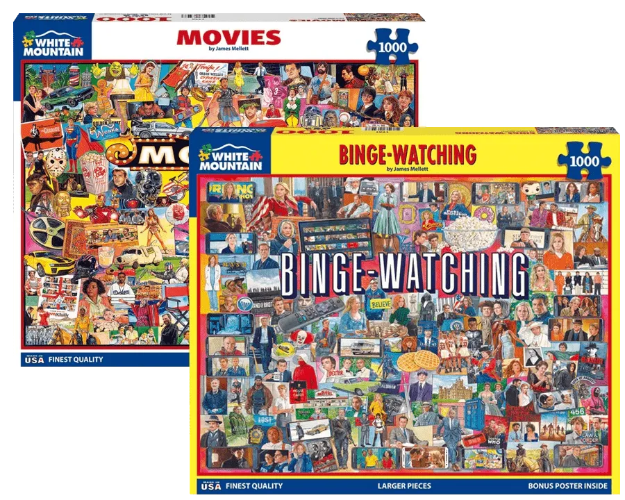 Set of 2: Artist Jim Mellett- Pop Culture Bundle 1000 piece White Mountain