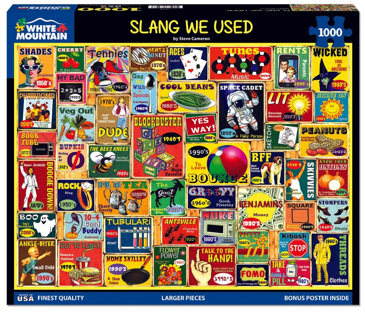 Slang We Used (1885pz) - 1000 Piece Jigsaw Puzzle White Mountain